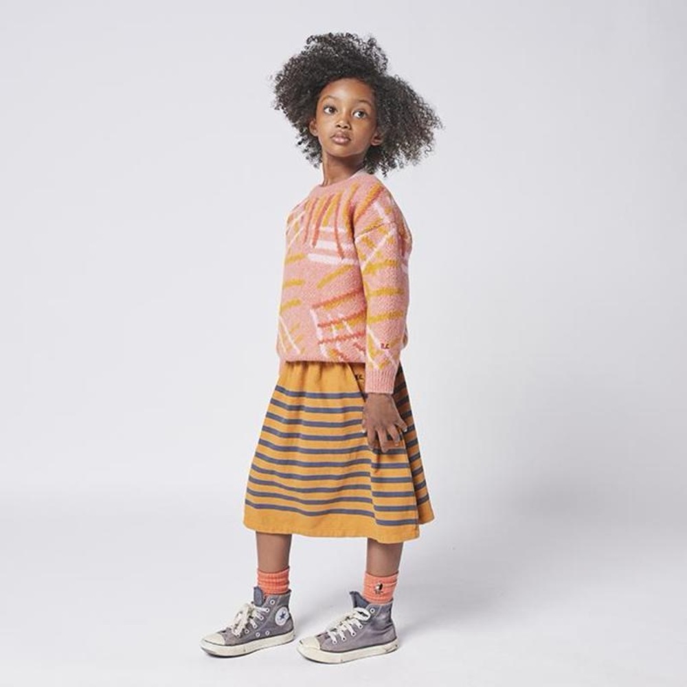 Bobo Choses Organic Cotton Striped Midi Skirt